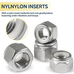Durable 304 Stainless Steel Nylon Insert Locknuts – 150 Pack for Versatile Use
