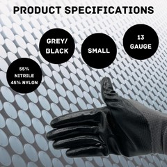 Nitrile Dipped Safety Work Gloves, Cut Resistant, Grey, Size: S/M/L/XL/2XL