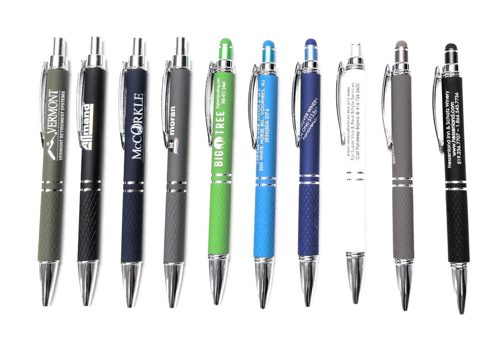 Misprint Metal Cross-Grip Retractable Click Pens: 10 MIXED Colors/Styles Pen Lot