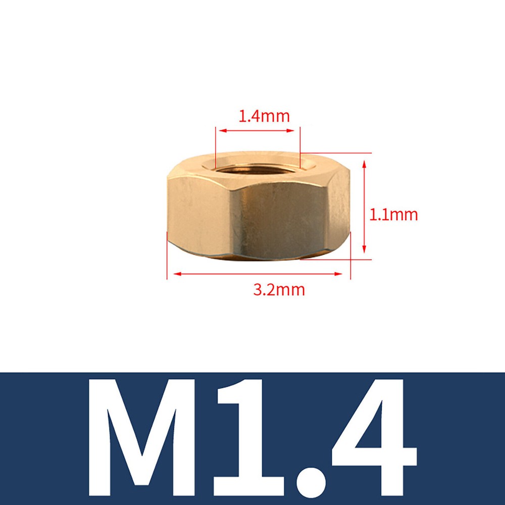 M1.4 M1.6 M2 M2.5 M3 M4 M5 M6 M8 M10 M12~M22 Din 934 Hexagon Hex Full Nuts Brass