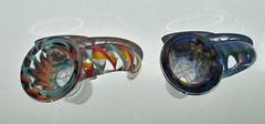 14mm Glass Bowl Handle Twisted Cane X Screen thick NorthStar glass Martini Slide
