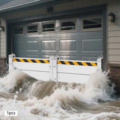 Aluminum Flood Barrier 31.5*15.75in Flood Door for Basement Backyard Silver
