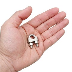1/4in 6mm Wire Rope Clamps Clip 304 Stainless Steel Cable Clip Fastener 12 Pcs