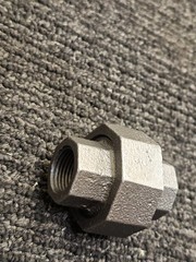 (QTY 2) STZ 310U-38 Black Malleable Iron Union Threaded Connector 3/8″x3/8″ FIP