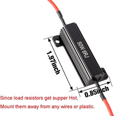 50W 6Ohm Load Resistors for Fix LED Bulb Fast Hyper Flash Turn Signal Blink Erro