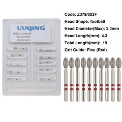 20 Types Zirconia Dental Diamond Burs FG Friction Grip for High Speed Handpiece