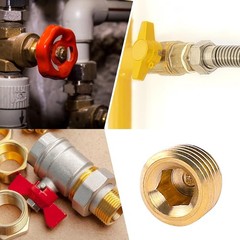 Brass 3/8″ NPT Male Pipe Plug Fitting Set – 10 PCS Hex Counter Sunk Plugs for Pi