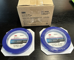 LOT OF 2 ROLLS ~ 3M PN06408 Indigo Blue Vinyl Paint Tape 471 + 1/2″ x 36 Yds
