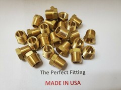 Lot of 25 Pcs. Brass Hex Reducing Bushing 1/4″ Male NPT x 1/8″ Female NPT