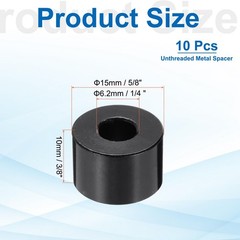 10pcs M6 Aluminium Spacers, 1/4″ ID x 5/8″ OD Round Standoff Spacer, Non-Thre…