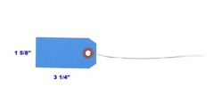 100 Dark Blue Tags with Wire 3 1/4″ x 1 5/8″ Size 2 Inventory Shipping Hang Tag