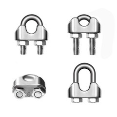 1/4in 6mm Wire Rope Clamps Clip 304 Stainless Steel Cable Clip Fastener 12 Pcs