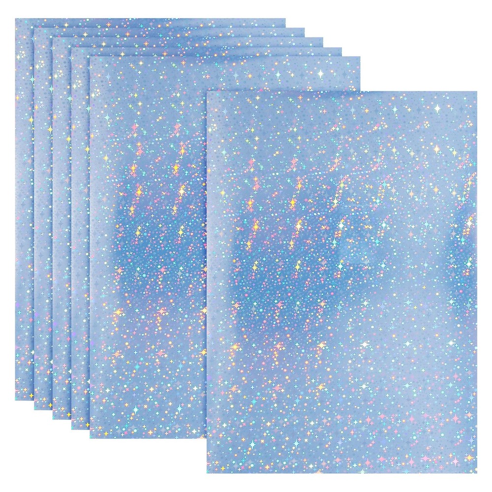 12x8in Printable Holographic Sticker Paper 6 Sheets Sparkle Scatter Pattern