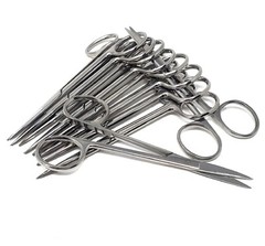 10 Premium IRIS Scissors Straight 4.5″ Dental Veterinary Surgical Stainless CE