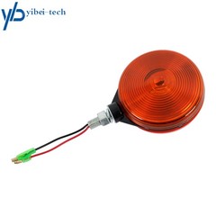 Red/Amber Round Side Marker Light Lamp Dual Face Turn Signal 2 PCS For Tractor