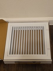 Everbilt 12 in. x 12 in. Aluminum Fixed Bar Return Air Filter Grille in White