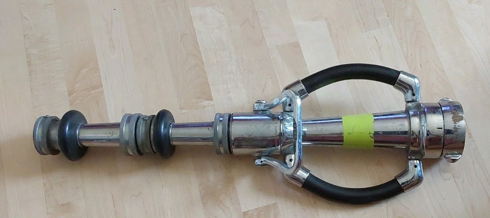 Vintage Elkhart Brass Fire Nozzle Firefighter Department Equipment Hose 2 1/2″ ?