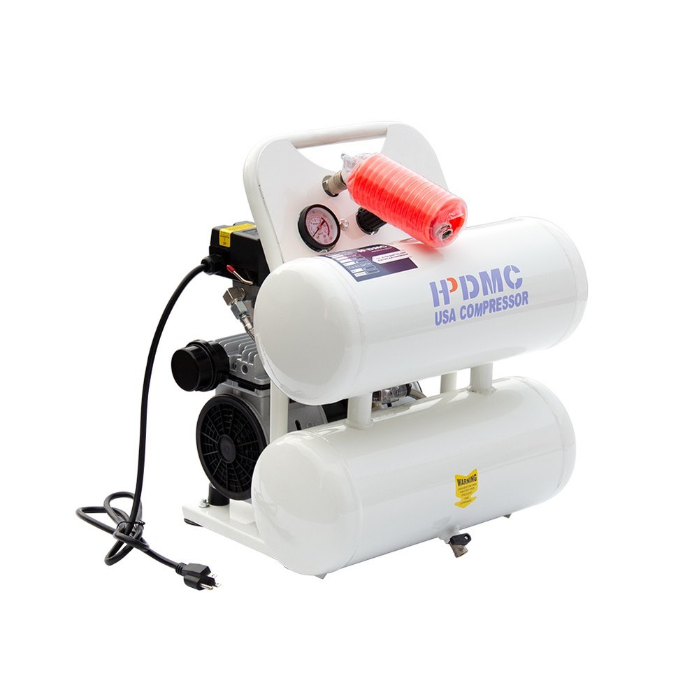 5 Gal Ultra Quiet Oil-Free Air Compressor 115 PSI MAX Pressure 65 dB 1 PH 110V