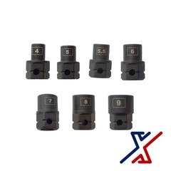 7 pc Nano Socket / Stuby Socket Set (4mm – 9mm) x 1/4″ Drive by X1 Tools