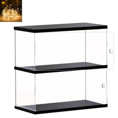 Clear Acrylic Display Case for Mini Funko Pop Figures with Light, 2 Layer Sto…