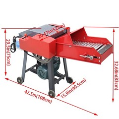 6 Blade Hay Cutter with Conveyor Belt Grass Grinder Corn Wheat 500-1000KG/H 220V