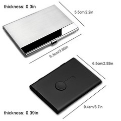 SENHAI 2 Pcs Business Card Holders, Professional Thumb-Drive Medium, black