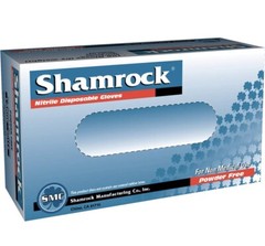Shamrock Nitrile Disposable Gloves Powder-Free Textured Blue Medium (Box of 100)