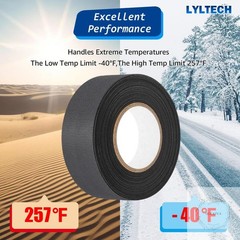 Wire Harness Tape 7 Rolls, Polyester Fabric,Flame Retardant,at 257℉ to -40℉, Wir
