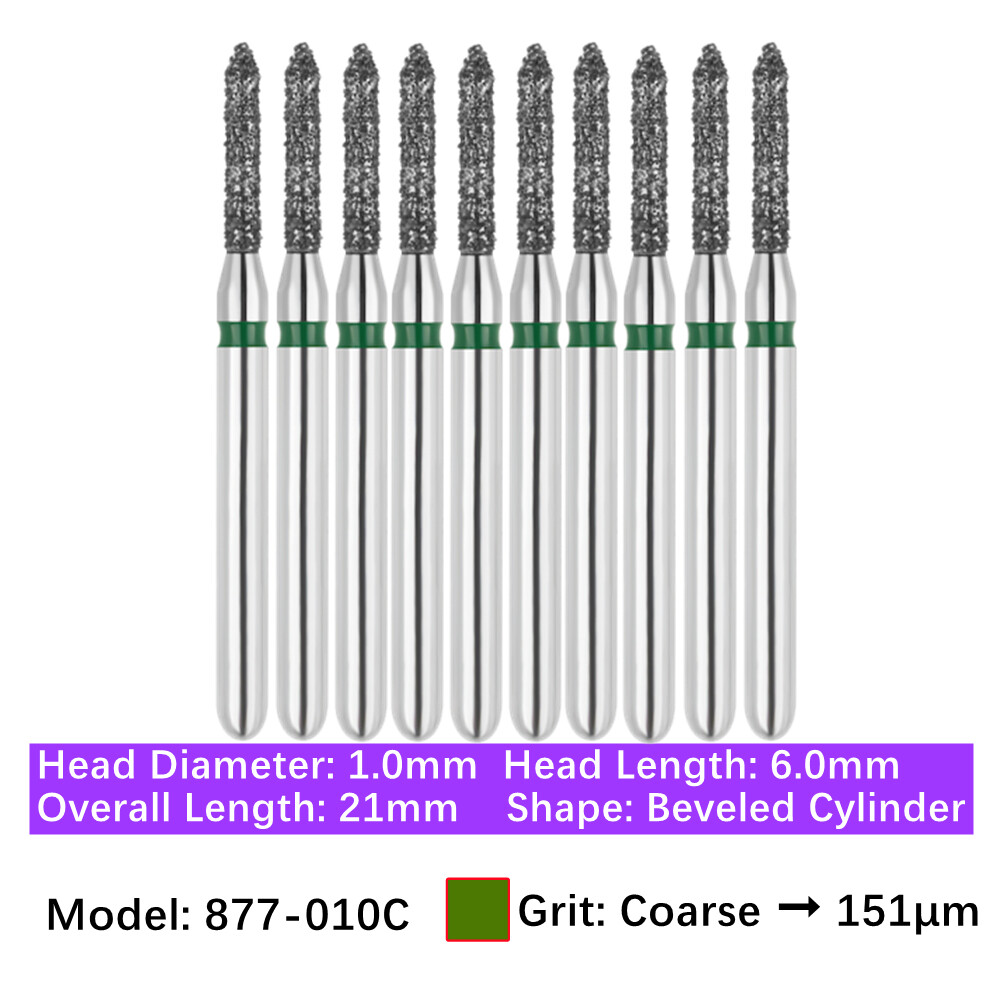 10/pk Vakker Dental Diamond Burs FG Bevel Cylinder & Gingival Curettage Burs
