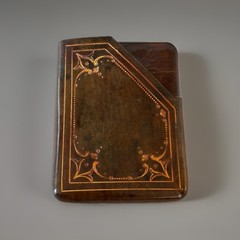 Art Deco CALLING CARD /Business/Wallet Cash Slip Case Tooled Leather Italian
