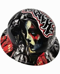 full brim hard hat custom hydro dipped IN LAUGH NOW CRY LATER HARDCORE AMERICAN