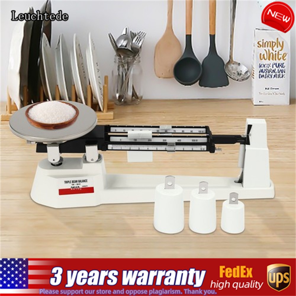 Lab Triple Beam Balance Scale 2610G x 0.1g Stainless Steel Retro Lightweight
