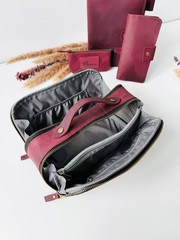 Luxury Leather Gift Set: Notebook, Wallet, Cosmetic Bag, Keychain – Personalized