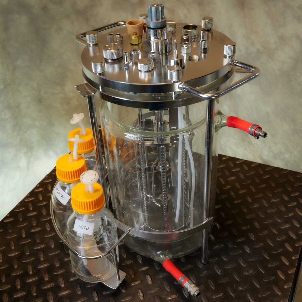 4L Sartorius-Type Jacketed Double Wall Glass Bioreactor Fermenter Vessel