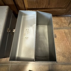 Lot Of 2 VTG Metal File Box Curmanco USA 12×5.5×10 Gray Steel Metal Latch