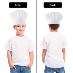 White Chef Hat Adjustable Elastic Kitchen Cooking Cap for Kids Adults