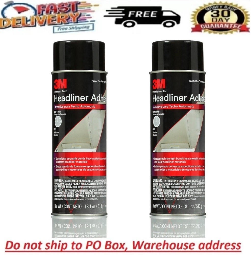 3M Headliner & Fabric Adhesive 18.1oz Aerosol Can Pack of 2 Strong Bond