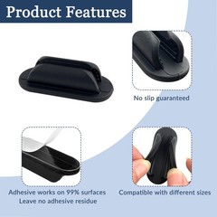 ZUFECY 6 Pack Adhesive Pencil Holders for Desk, Flexible Black Silicone Pen H…