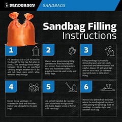 Sandbags – 10 Orange – Empty Sand Bags for Flood – Sandbag Bag Poly by Sandbaggy