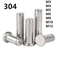 304 Stainless Steel Flat Head Grooved Pin With Retaining Ring M3 M4 M5 M6 M8-M12