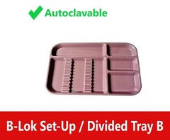 1PC Dental Instrument Set-up Tray Divided Sterilized Fully Autoclavable, Size B