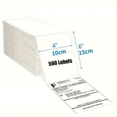 500 4×6 Fanfold Direct Thermal Shipping Labels for Zebra & Rollo Printers