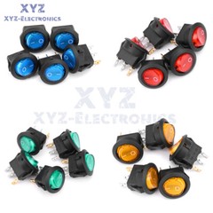 20PCS 3-Pin Rocker Switch Toggle DC12V Led Light Car Auto Boat Round ON/OFF 8A