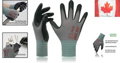 Durable & Breathable Nylon Nitrile Work Gloves FN320, Firm Grip, Medium Size