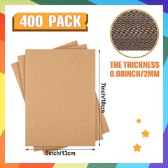 400 Pcs 5 x 7 Inch Corrugated Cardboard Sheets for Mailers 2 mm Thickness Fla…