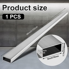 Blulu 6063 Aluminum Rectangular Tube 1.73 x 3, 0.125(1/8) Wall x 48 Length Alumi