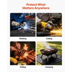 Uimoso 6 x 8FT Silicone-Coated Fiberglass Welding Blanket,Resistant up to 1800°F