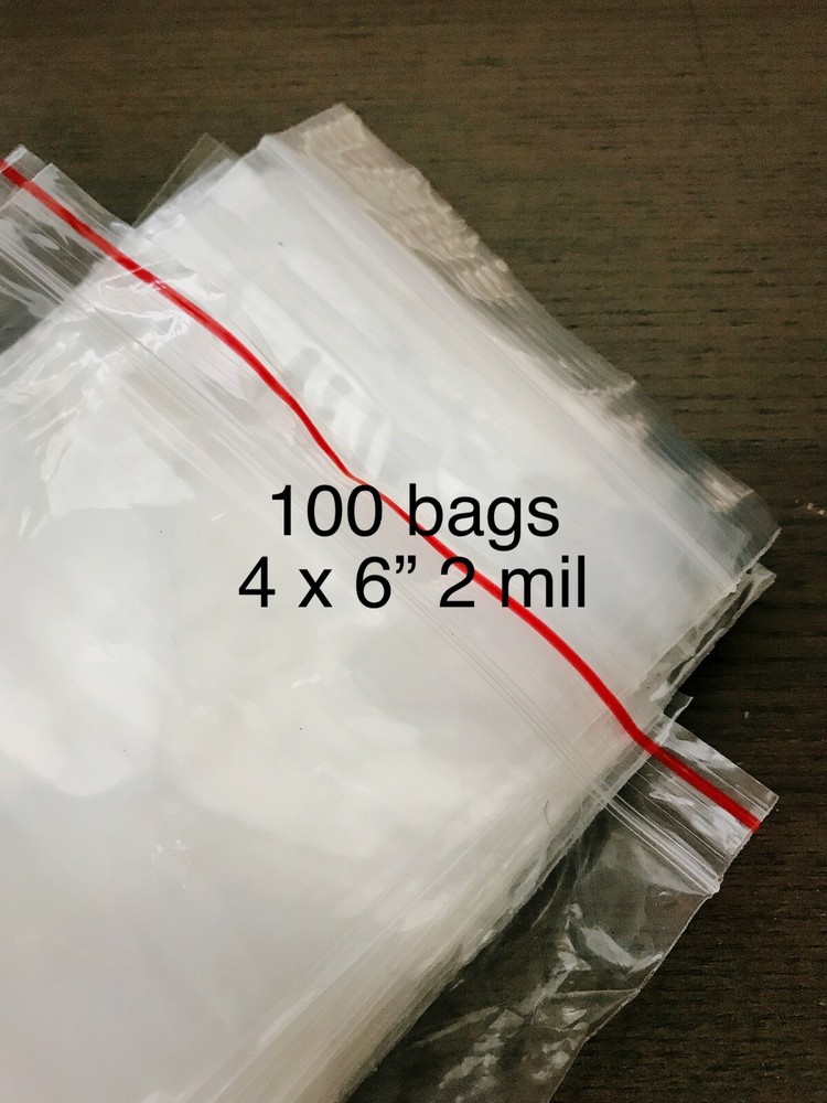New 500 CLEAR Reclosable Zipper Bag 4” x 6” – 2 mil thick FREE US SHIPPING