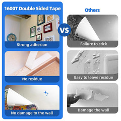 3M Double Sided Tape 1″×16.5Ft, Mounting Tape Heavy Duty No Residue, Removable P