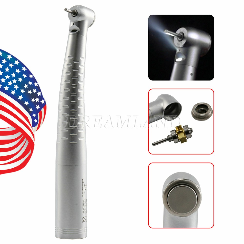 Dental LED Turbine Fiber Optic High Speed Handpiece 6Hole Quick Coupler Coupling